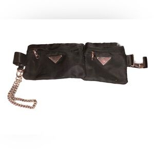 Double pouch Fanny pack with chain adjustable